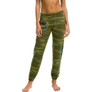 Aviator Nation Camo sweatpants with logo